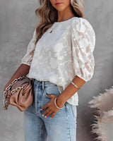 Puff sleeve chiffon shirt for Women