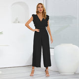 Women's Pleated Wide-Leg Jumpsuit | Flowing Cut
