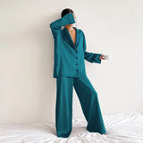 Ultra-Luxe Women’s Silk Wide-Leg Pajama Set-MODAUTLET