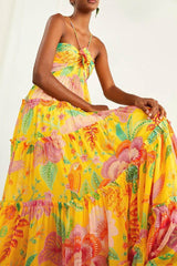 Women's Floral Maxi Dress with Spaghetti Straps