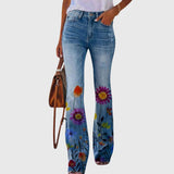 Floral Print Wide-Leg Pants