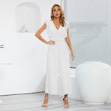 Women's Pleated Wide-Leg Jumpsuit | Flowing Cut