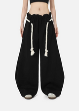 Women’s Barrel Baggy Leg Sweatpants with Elastic Loop Waist
