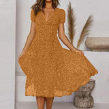 A-Line Dress with a V-Neck and Flowing Skirt | Perfect for Fall
