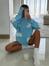 Knitted oversized sweater for women