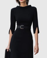 Classic Black Midi Dress