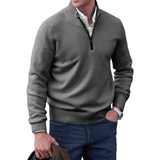 Men's Cashmere Quarter-Zip Sweater | Stand-Up Collar