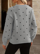 Polka dot sweater - Casual and stylish for women in fall and winter