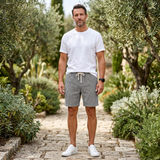 Men's Corduroy Cargo Shorts – Relaxed Fit Elastic Waist, Multi-Pocket