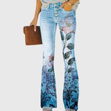 Floral Print Wide-Leg Pants