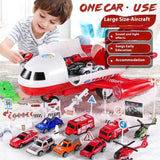 Large airplane playset with construction vehicles