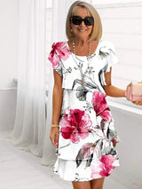 Elegant Floral Women's Dress with Flattering Fit
