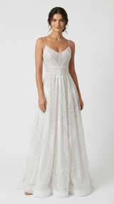 White Sequin Maxi Dress