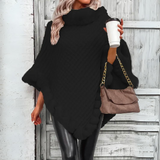 Women's Knitted Cape | Faux Fur Trim