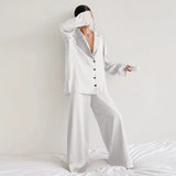 Ultra-Luxe Women’s Silk Wide-Leg Pajama Set-MODAUTLET