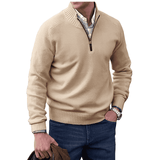 Men's Cashmere Quarter-Zip Sweater | Stand-Up Collar