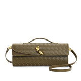 Women's leather handbag | Braided shoulder strap backpack
