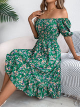 Floral Dress with Square Neckline, Ruffles, and High Waist | Perfect for Fall