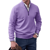 Men's Cashmere Quarter-Zip Sweater | Stand-Up Collar
