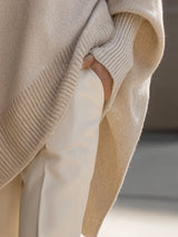 Women's Oversized Tunic Sweater with Dolman Sleeves