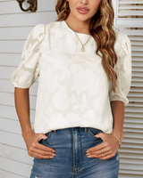 Puff sleeve chiffon shirt for Women