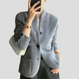 Long cashmere cardigan with V-neck