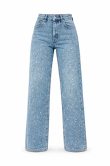 Sequin High-Waisted Straight-Leg Jeans for Women