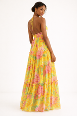 Women's Floral Maxi Dress with Spaghetti Straps