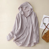 Long-Sleeved Hooded Blouse