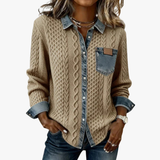 Knit Top with Denim Details
