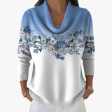Floral Sweater with Soft Neckline