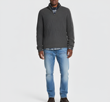 Men’s Quarter Zip Ribbed Knit Sweater Regular Fit Casual Pullover