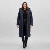 Women’s Hooded Teddy Coat Long Length Plush Winter Outerwear