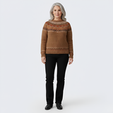 Women’s Wool Fair Isle Knit Sweater Crew Neck Nordic Pattern Jumper