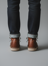 Men’s Leather Lace-Up Work Boots Casual Ankle Boots with Durable Sole