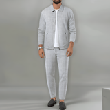 Men’s Waffle Knit Tracksuit Zip Jacket and Jogger Pants Lounge Set
