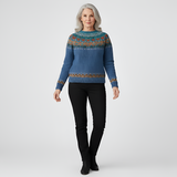 Women’s Wool Fair Isle Knit Sweater Crew Neck Nordic Pattern Jumper