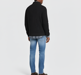 Men’s Quarter Zip Ribbed Knit Sweater Regular Fit Casual Pullover
