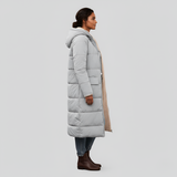 Women’s Long Quilted Winter Coat Hooded Insulated Faux Fur Lined Padded Jacket