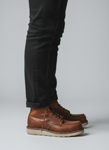Men’s Leather Lace-Up Work Boots Casual Ankle Boots with Durable Sole