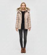 Women’s Padded Winter Jacket Hooded Faux Fur Trim Insulated Quilted Coat