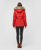 Women’s Padded Winter Jacket Hooded Faux Fur Trim Insulated Quilted Coat