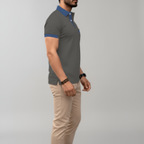 Men’s Short Sleeve Polo Shirt Cotton Blend Button Placket Casual Fit