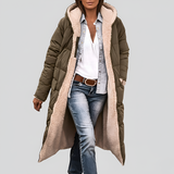 Women’s Long Quilted Winter Coat Hooded Insulated Faux Fur Lined Padded Jacket