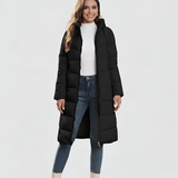 Women’s Long Puffer Jacket Hooded Quilted Winter Coat Insulated Outerwear