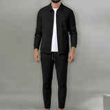 Men’s Waffle Knit Tracksuit Zip Jacket and Jogger Pants Lounge Set