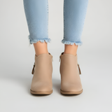 Women’s Ankle Boots Block Heel Side Zip Casual Footwear