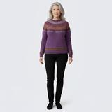 Women’s Wool Fair Isle Knit Sweater Crew Neck Nordic Pattern Jumper