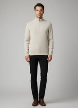 Men’s Half Zip Knit Sweater Stand Collar Pullover for Everyday Wear