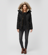 Women’s Padded Winter Jacket Hooded Faux Fur Trim Insulated Quilted Coat